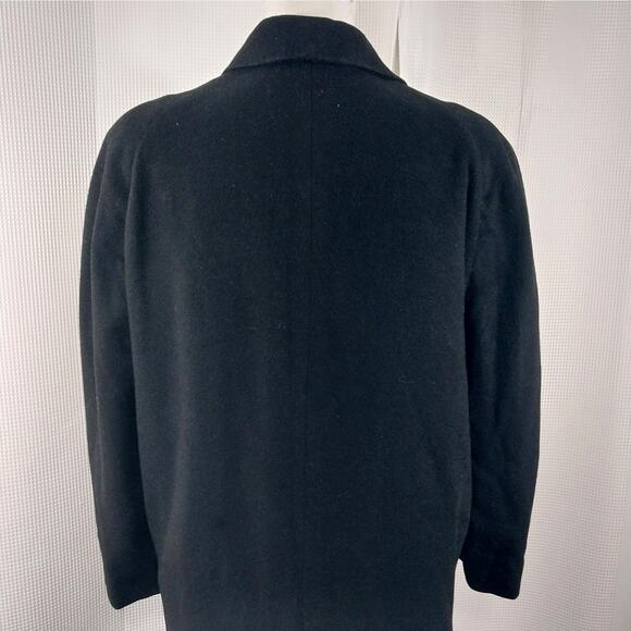 VINTAGE GIMBELS! 100% CASHMERE! BLACK CLASSIC WOMENS OVERCOAT, JACKET! SZ 14 - Picture 9 of 13